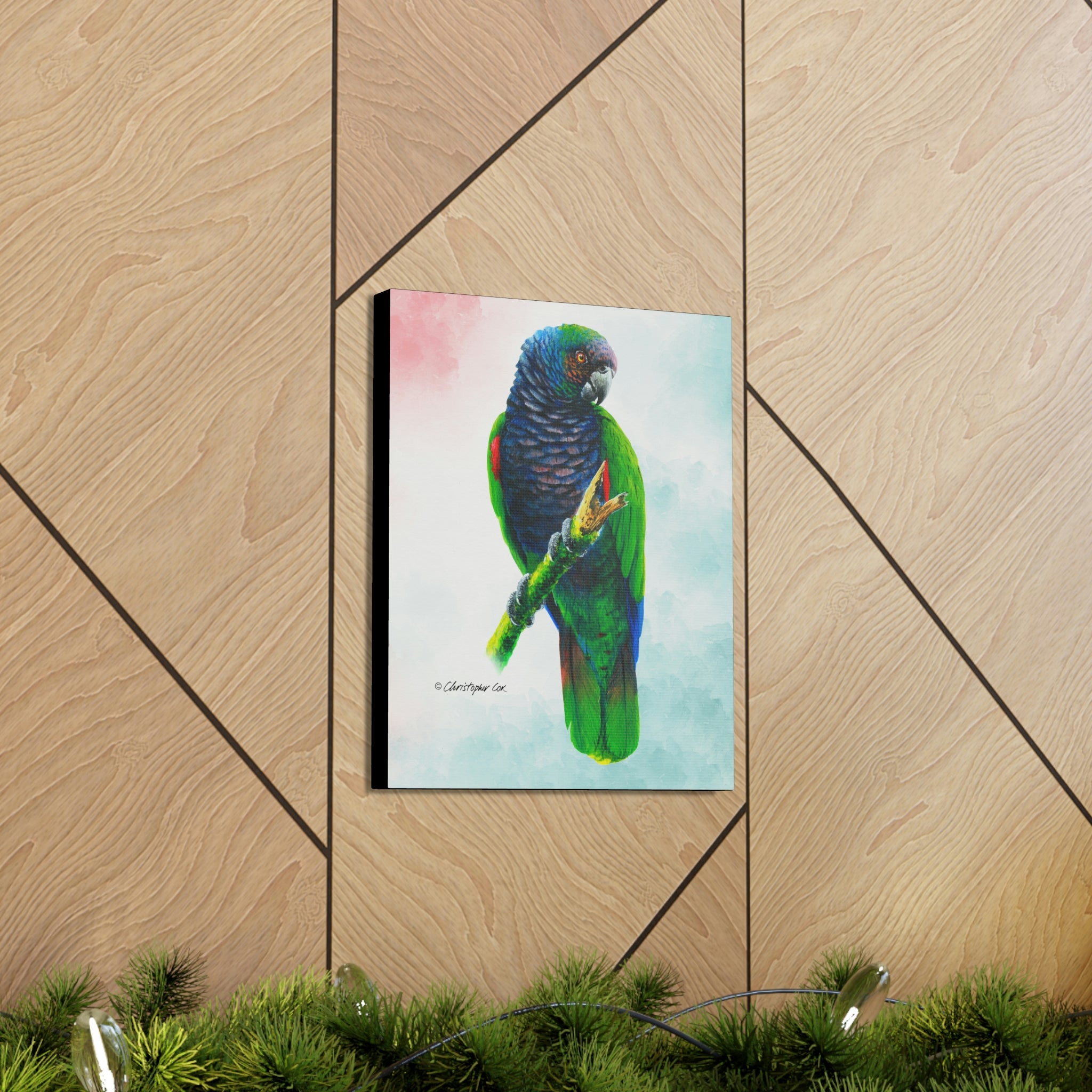 Canvas Wall Art, Imperial Parrot, Parrot Art, Tropical Bird Art, St Lucian Art