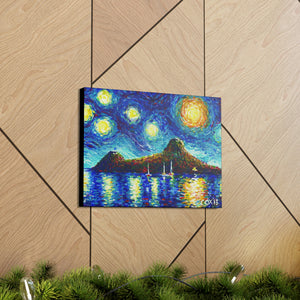 Canvas Wall Art, Ode to Van Goghs Starry Night, Pigeon Island, St Lucia, St Lucian Art