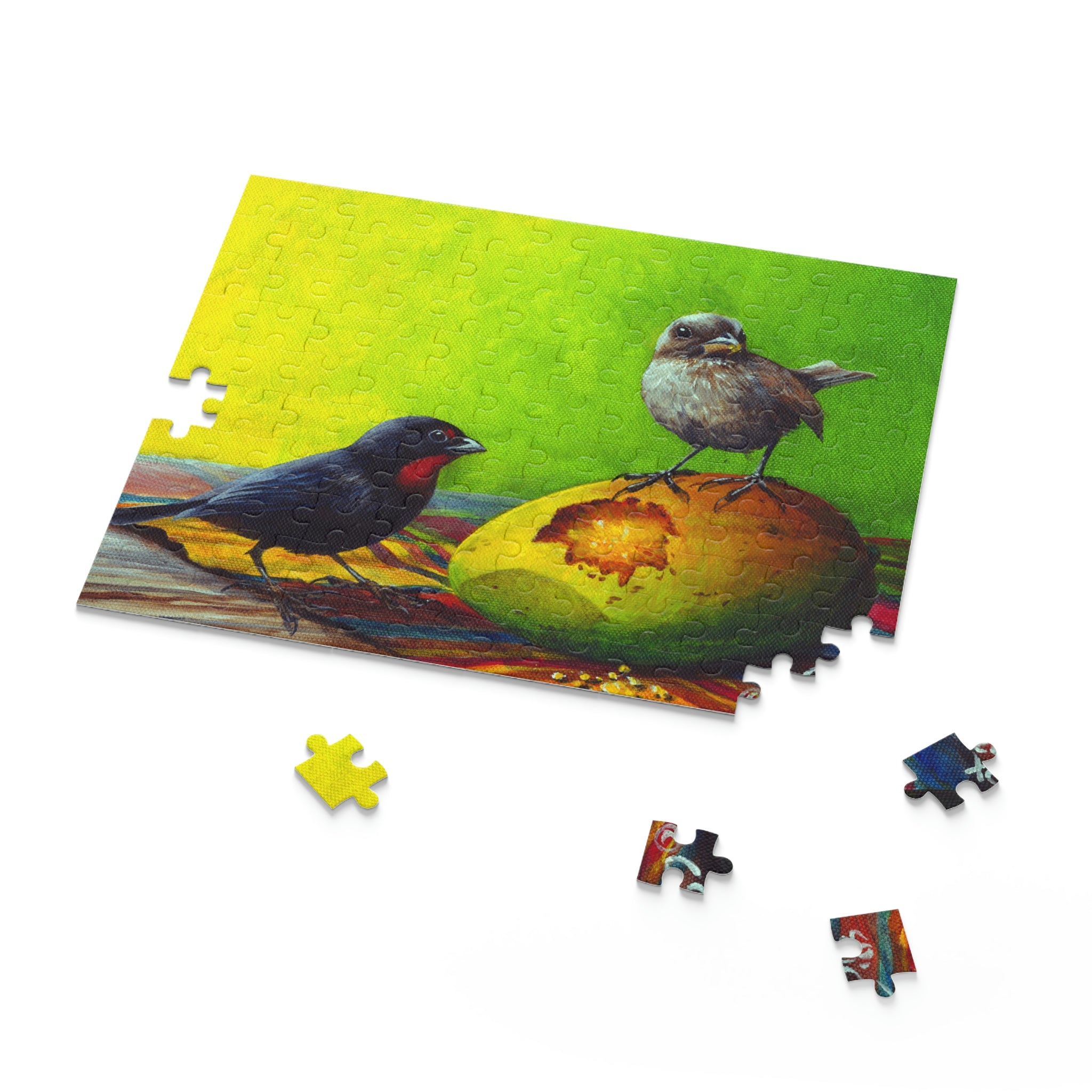 Puzzle (120, 252, 500-Piece), Jigsaw Puzzle, Lesser Antillean Bullfinch and Mango