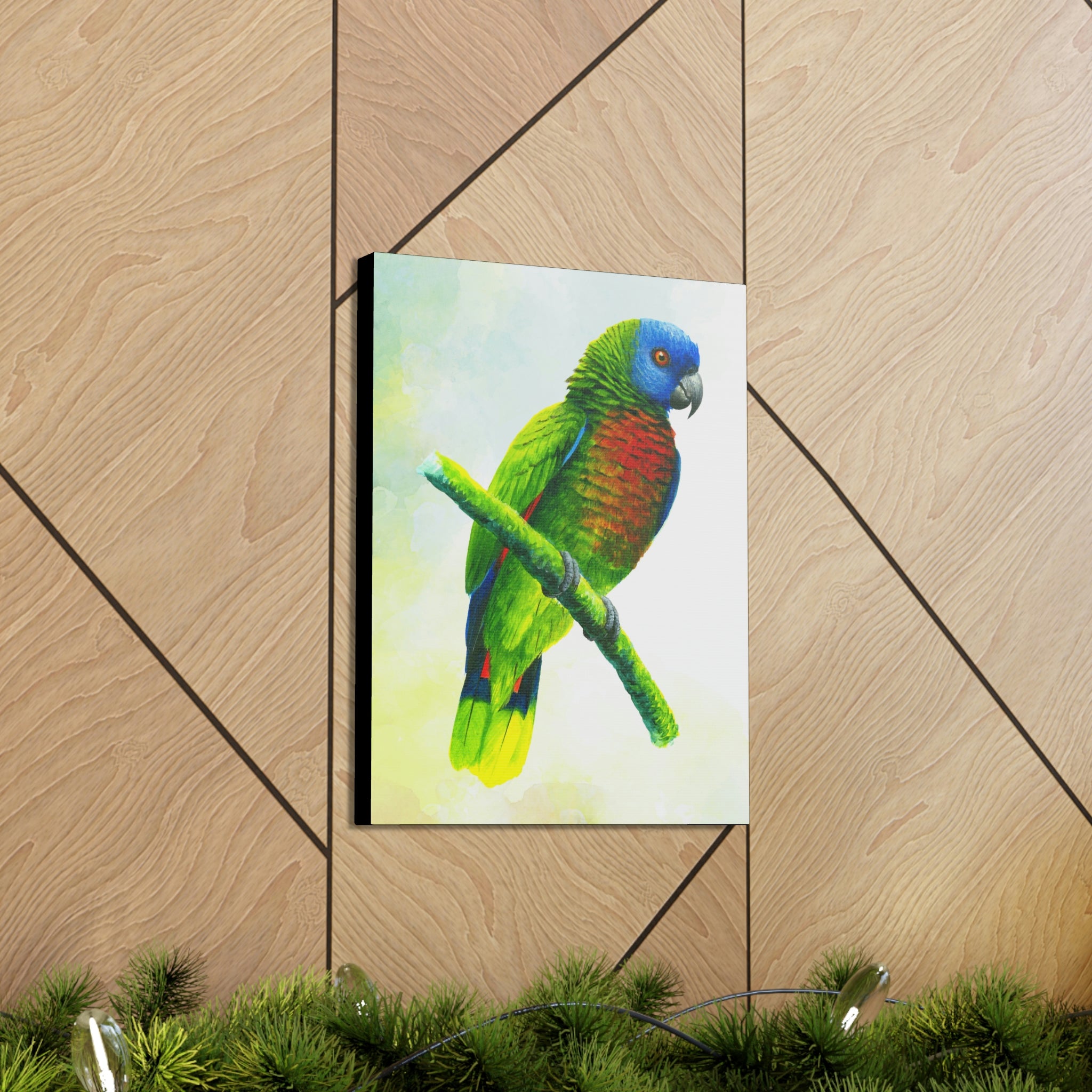 Canvas Wall Art, St Lucia Parrot, Parrot Art, Tropical Bird Art, St Lucian Art, Caribbean Art