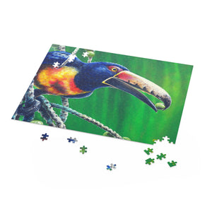 Puzzle (120, 252, 500-Piece), Jigsaw Puzzle, Collared Aracari, Toucans, Panama Bird Art