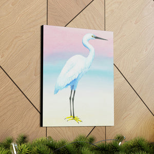 Canvas Wall Art, Little Egret, Bird Art, Wildlife Art, Tropical Birds, Caribbean Art