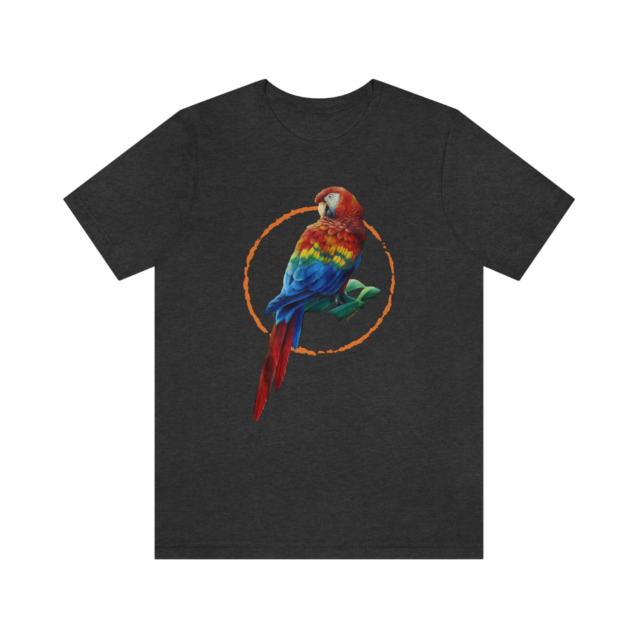 Scarlet Macaw Unisex Tee, Parrot shirts, Bird shirts, Wearable Art, Men's shirts