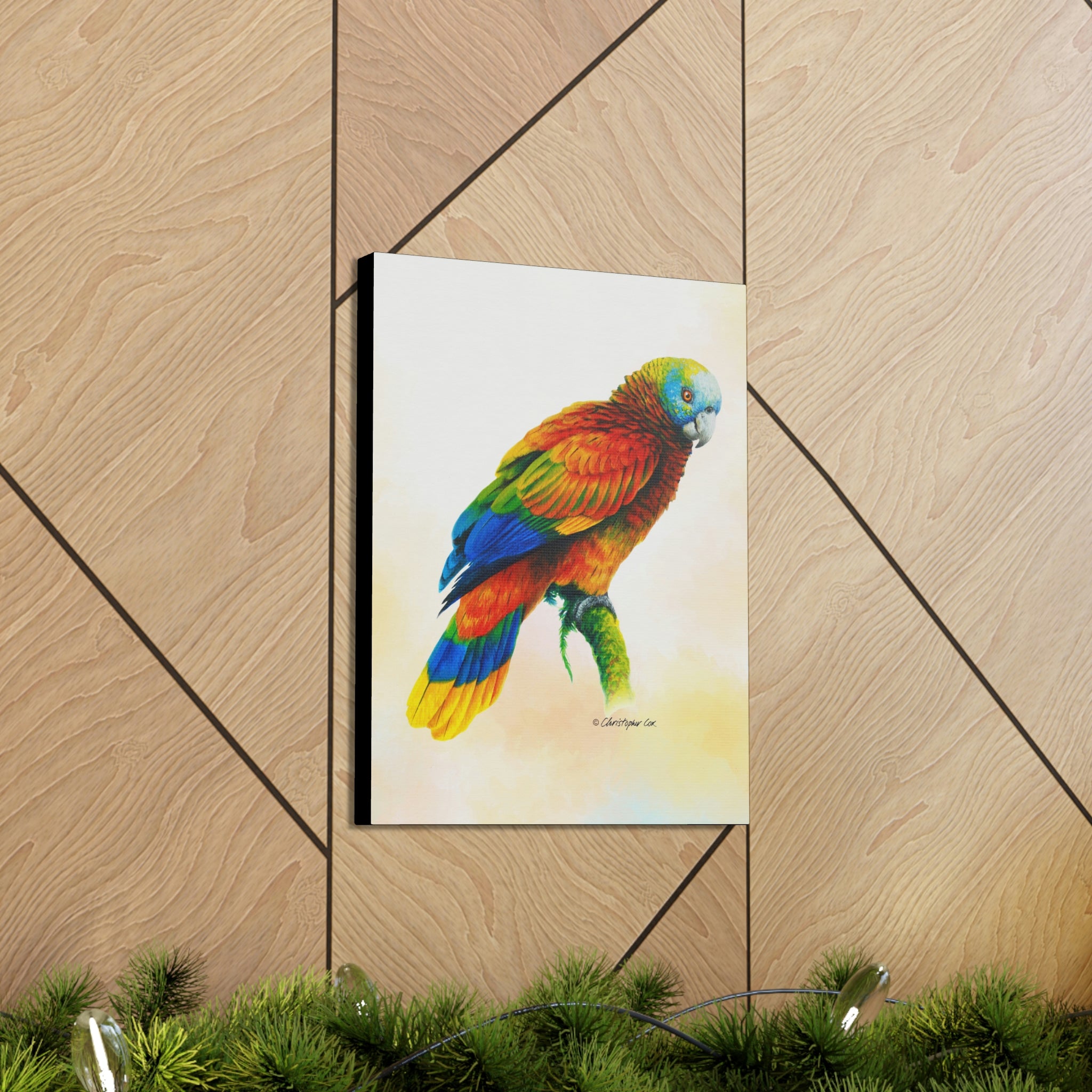 Canvas Wall Art, St Vincent Parrot, Parrot Art, Tropical Bird Art, Wildlife Art